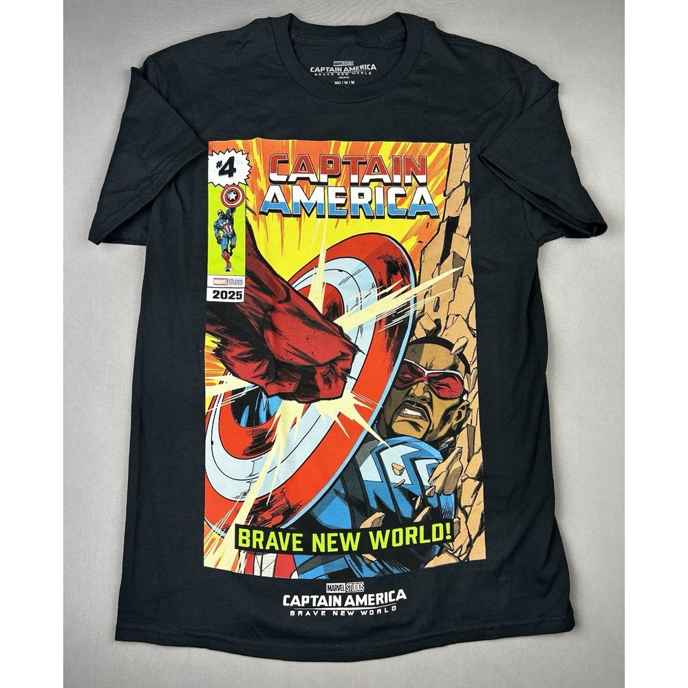 Captain America Men's M Brave‎ New World Comic Graphic Tee Shirt NEW (Read)